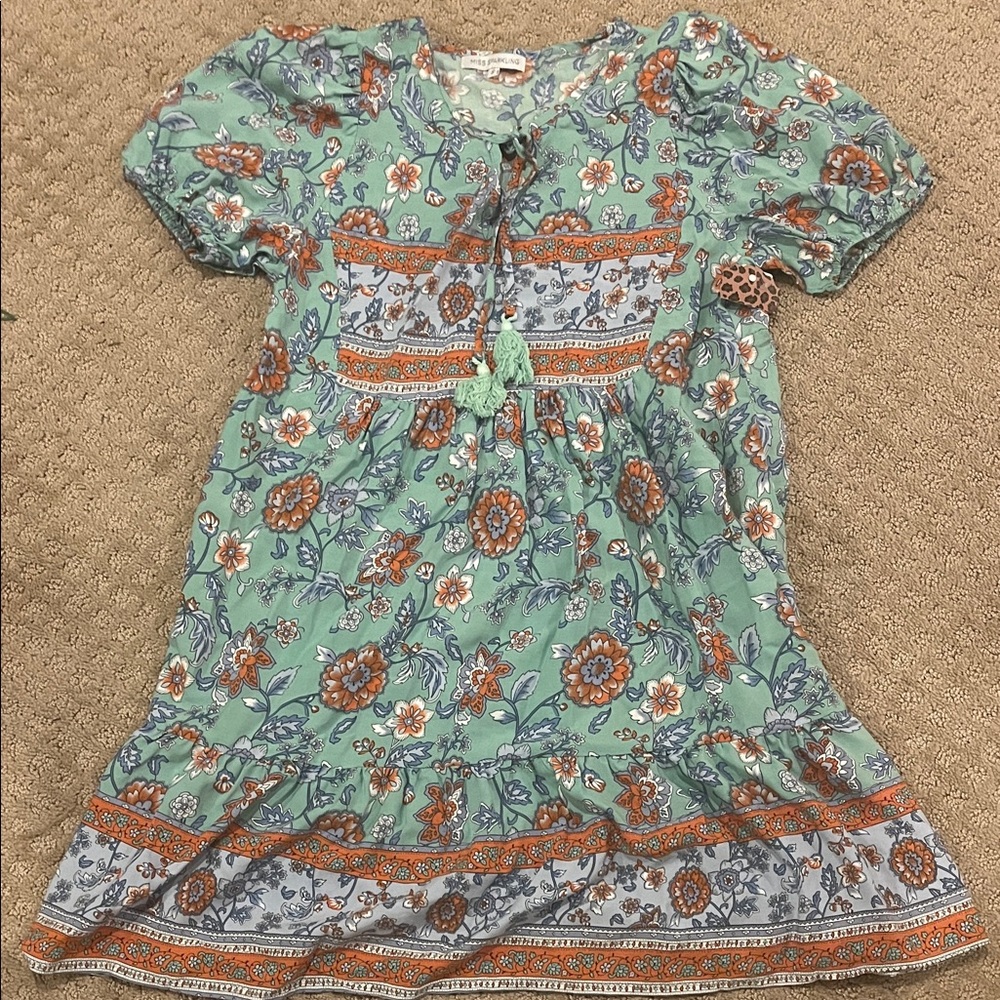 Miss Sparkling S NWT  Dress in Green and Orange